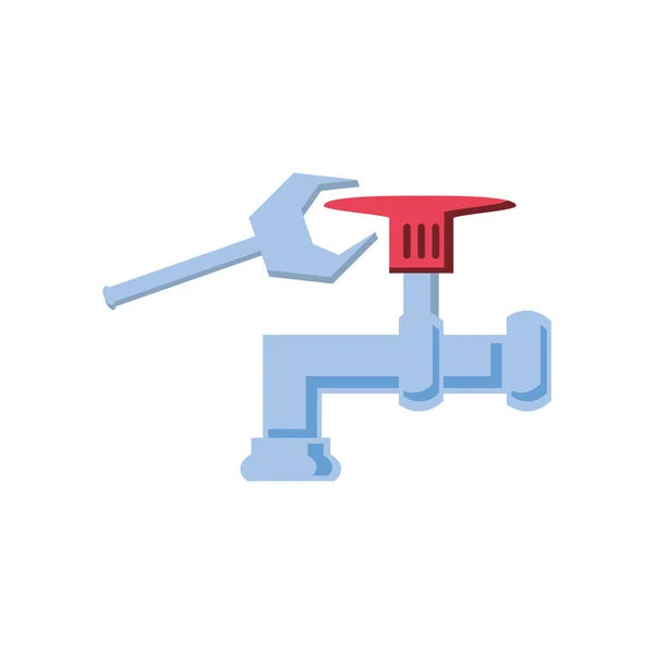 水栓レンチ ツール付け — ストックベクタ