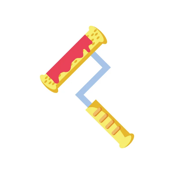 Paint roller isolated icon — Stock Vector