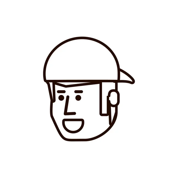 Cabeza del joven personaje avatar — Vector de stock