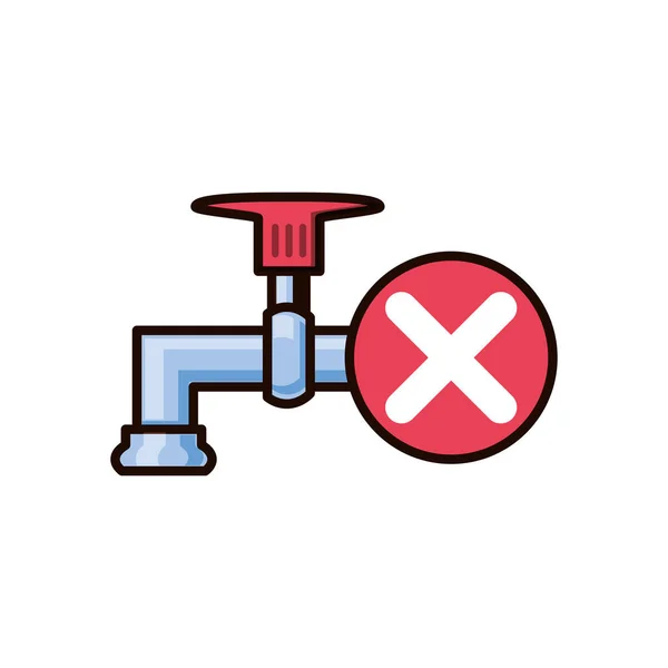 Water tap with denied symbol — Stock Vector
