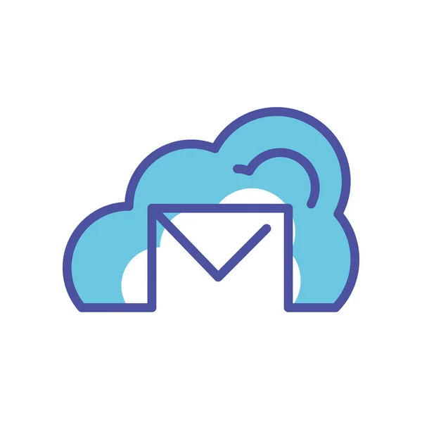 Cloud computing με φάκελος αλληλογραφίας — Διανυσματικό Αρχείο
