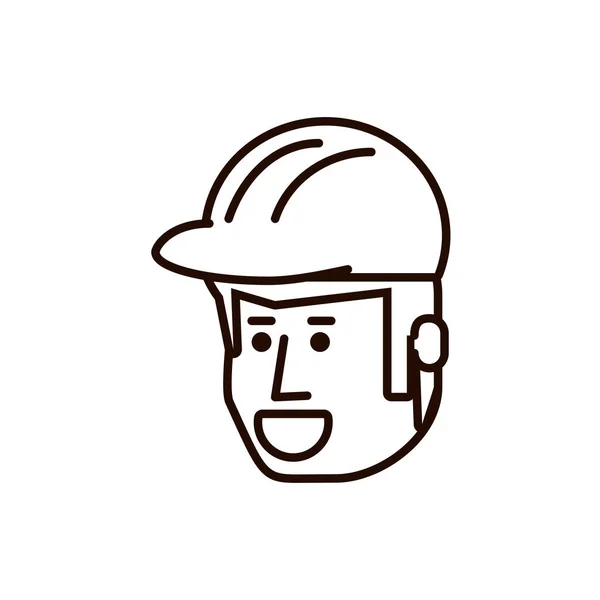 Head of construction worker avatar character — Stock Vector