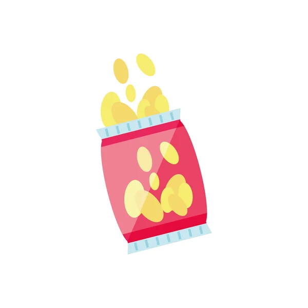 Aardappelchips geïsoleerde pictogram — Stockvector