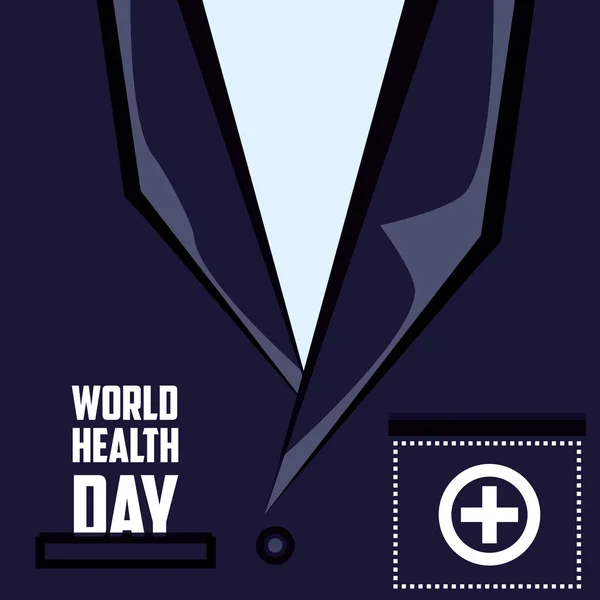Världen hälsa dag-kort med skjorta läkare — Stock vektor