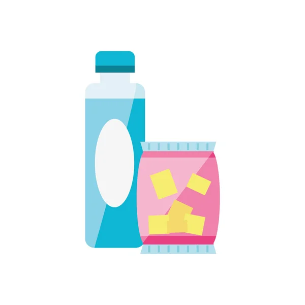 小吃片与瓶饮料查出的图标 — 图库矢量图片