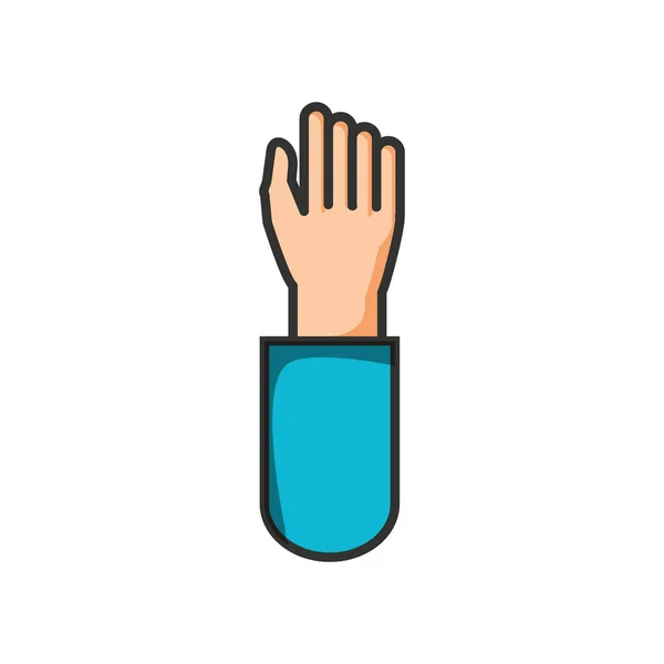 Mano humano aislado icono — Vector de stock