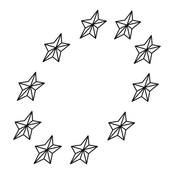 Estrellas en forma de círculo — Vector de stock