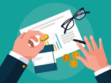 Hava ofiste çalışan eller iş görünümü