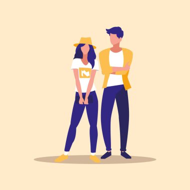 Çift profesyonel karakter modelleri