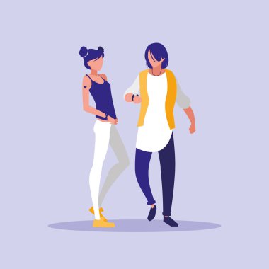 Çift profesyonel karakter modelleri