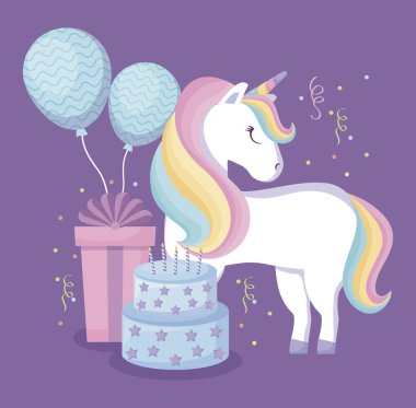 Balonlar helyum ve set simgeleri olan sevimli at