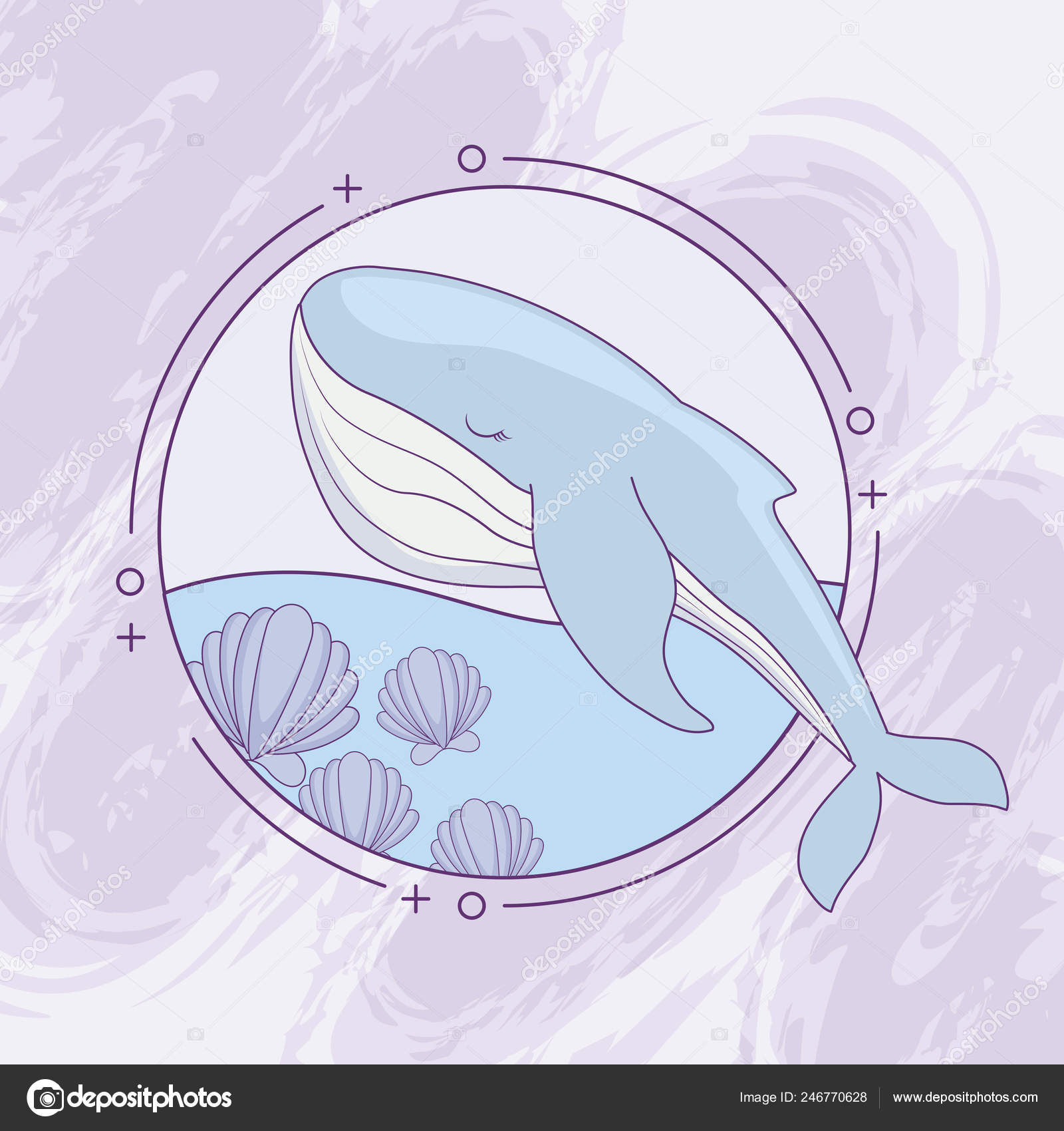 海のかわいいクジラ ストックベクター C Djv