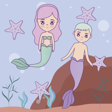 Çift deniz deniz kızı