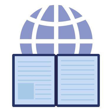 Dünya ebook çevrimiçi eğitim okul vektör çizim