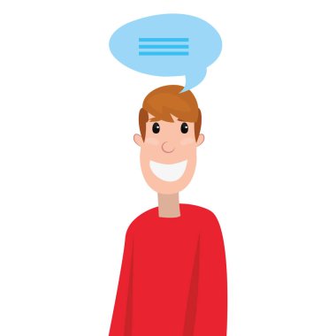 adam portre konuşma balonu