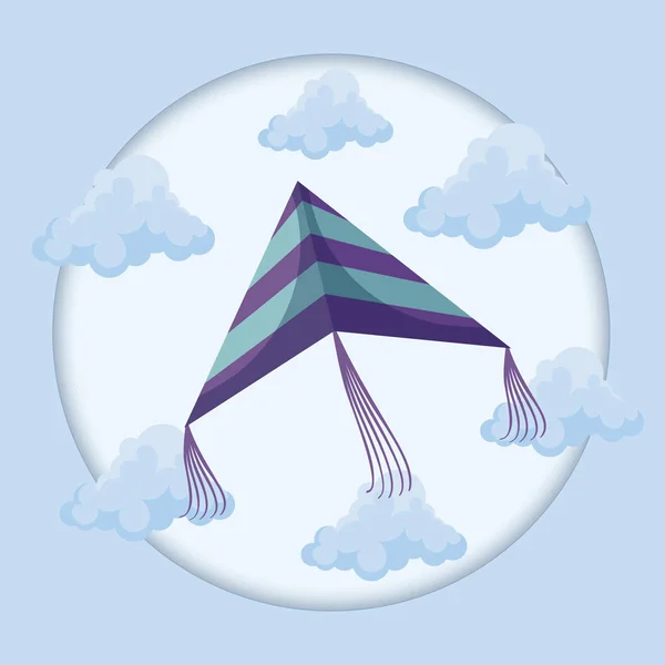 Kite flying in the sky — Stock Vector