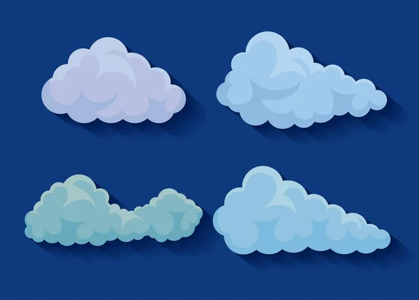Conjunto de iconos de nubes — Vector de stock