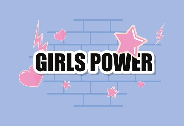 Kartu kekuatan gadis - Stok Vektor