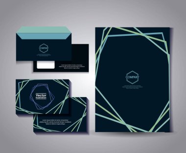 Kartvizit çizgileri ve zarf kümesi