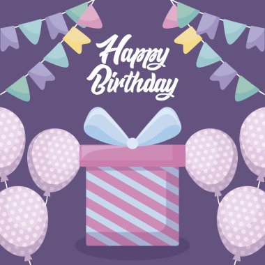 mutlu Doğum günü kartı hediye kutusu ile