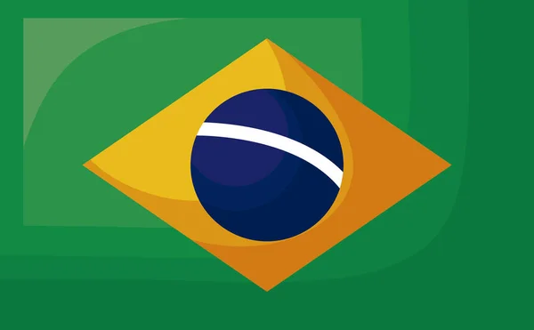 Drapeau brésilien icône de la culture — Image vectorielle
