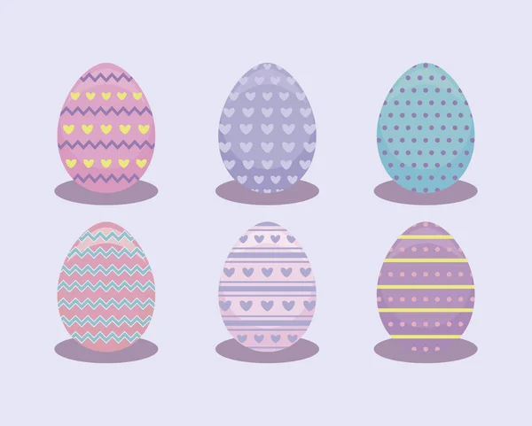 Set di uova per il giorno di Pasqua felice — Vettoriale Stock