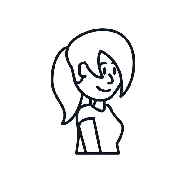 Carácter avatar mujer joven — Vector de stock