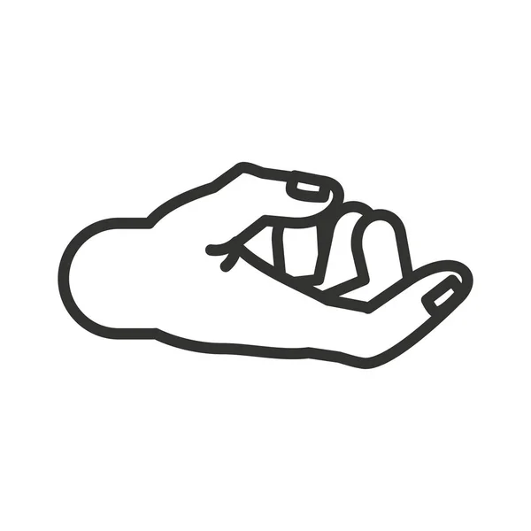 Mano humana recibir icono aislado — Vector de stock