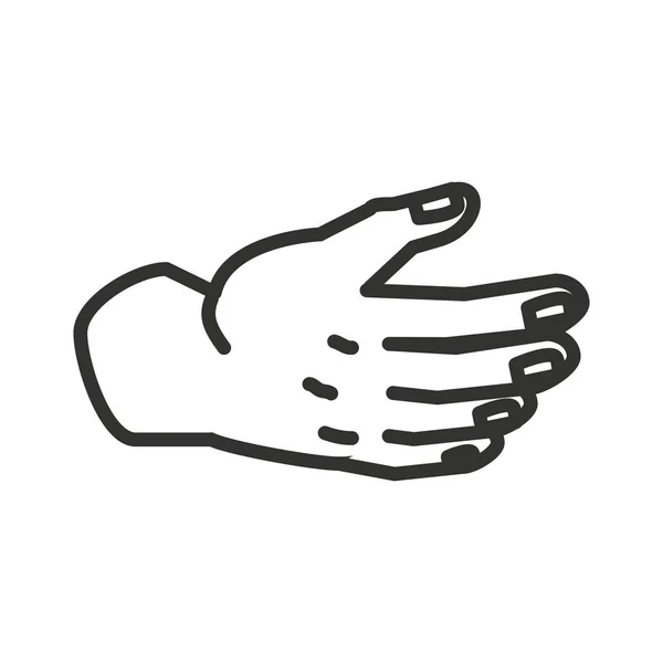 Menselijke geïsoleerde handpictogram — Stockvector