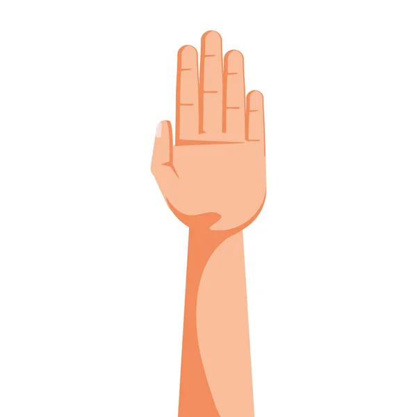 Mão humana ícone isolado — Vetor de Stock