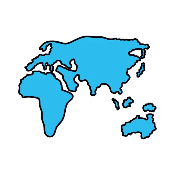 Planeta terra mapa ícone — Vetor de Stock