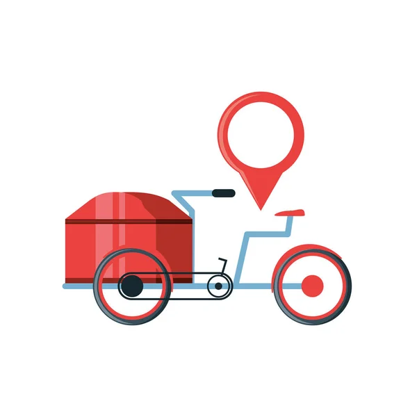 Kerékpár, logisztikai szolgáltatás, a PIN-kód helye — Stock Vector