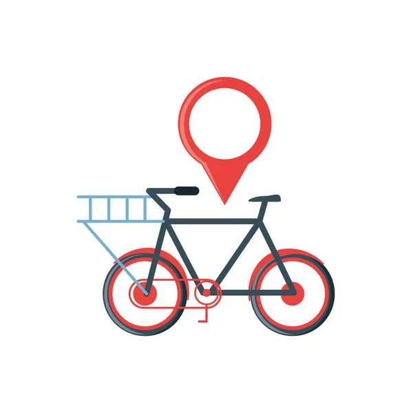 Véhicule à vélo avec emplacement de broche — Image vectorielle