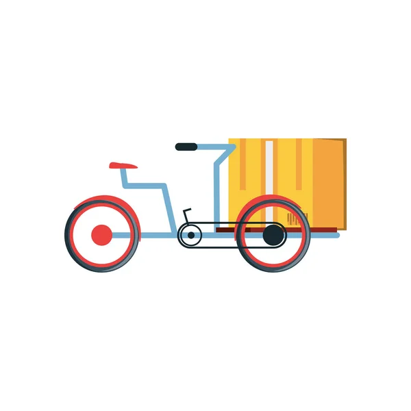 Kerékpár, logisztikai szolgáltatás, dobozok — Stock Vector