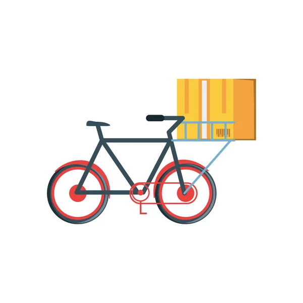 Kerékpár, logisztikai szolgáltatás, dobozok — Stock Vector