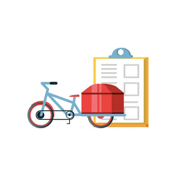 Велосипед для логистического обслуживания с буфером обмена — стоковый вектор