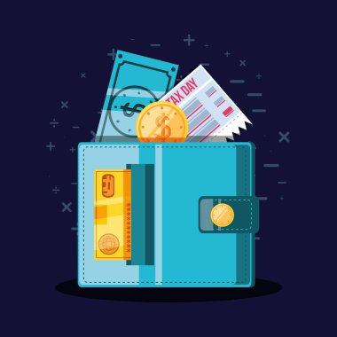 m-cüzdan ile gün vergi ve Icons set