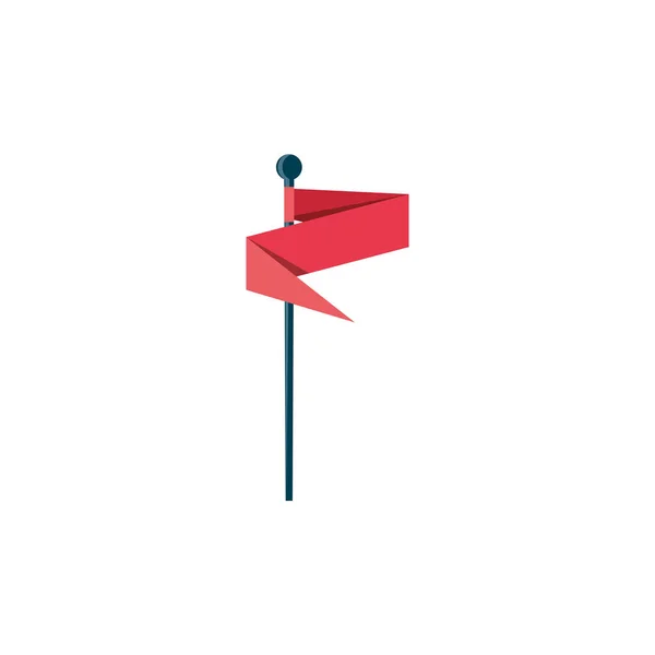 Marqueur drapeau en bâton icône isolée — Image vectorielle