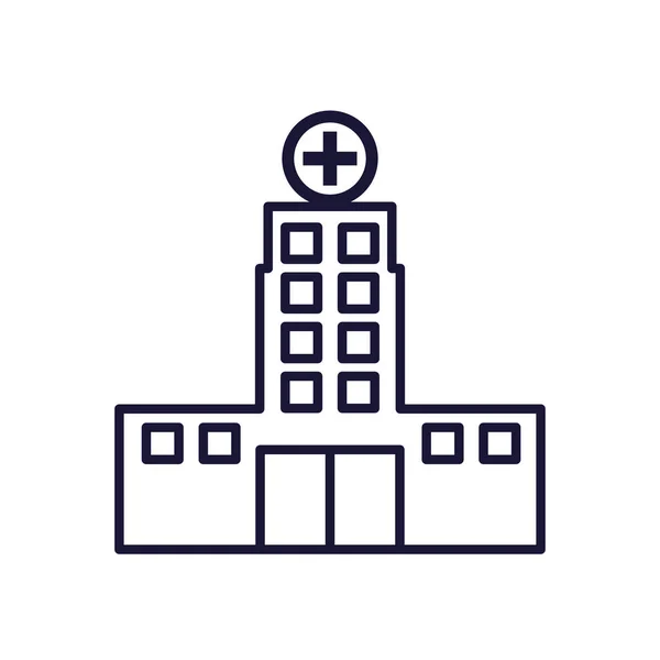Hospital structure isolated icon — Stock Vector