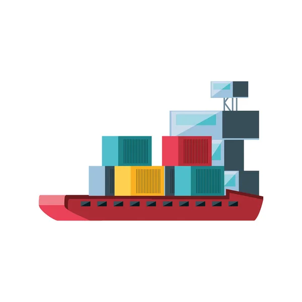 Servizio di consegna con carico nave — Vettoriale Stock