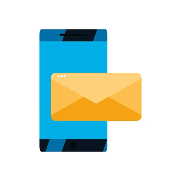 Mensaje de correo electrónico smartphone — Vector de stock
