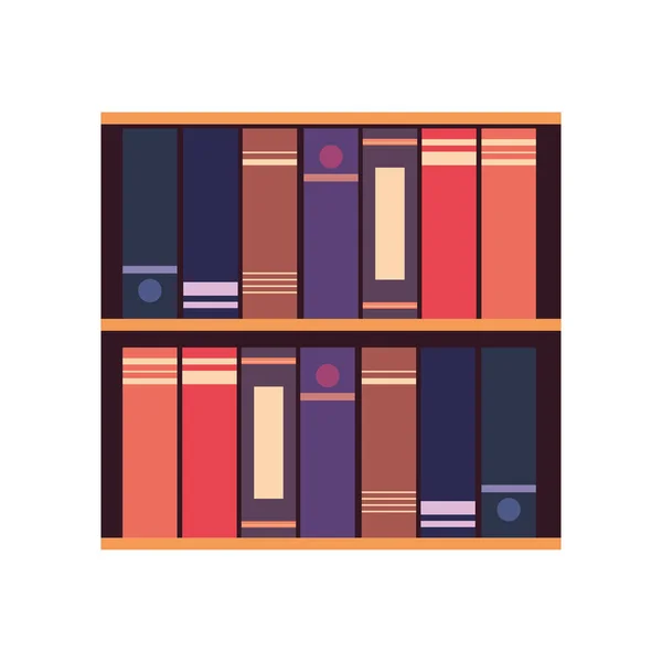 Boekenplank boeken leren — Stockvector