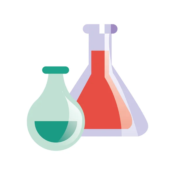 Matraces de laboratorio de ciencia — Archivo Imágenes Vectoriales