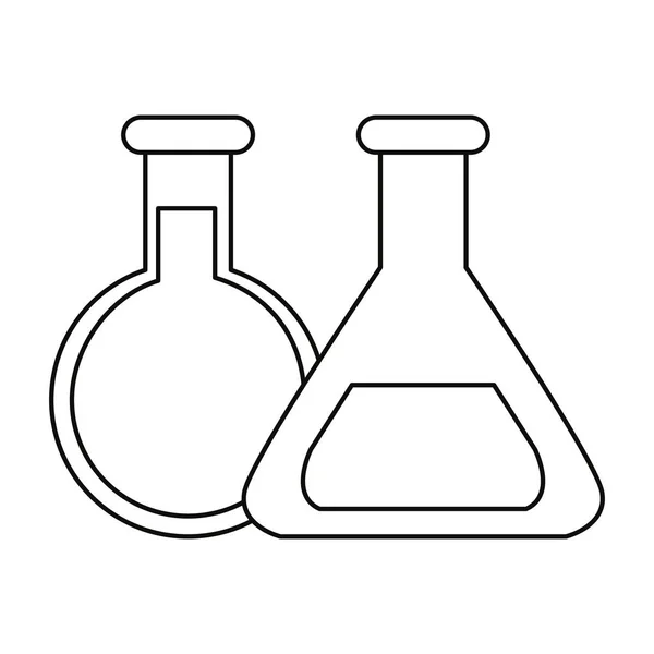 Science laboratory flasks — Stock Vector