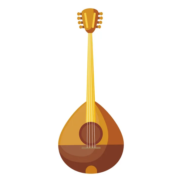 Instrumento buzuky aislado icono — Vector de stock