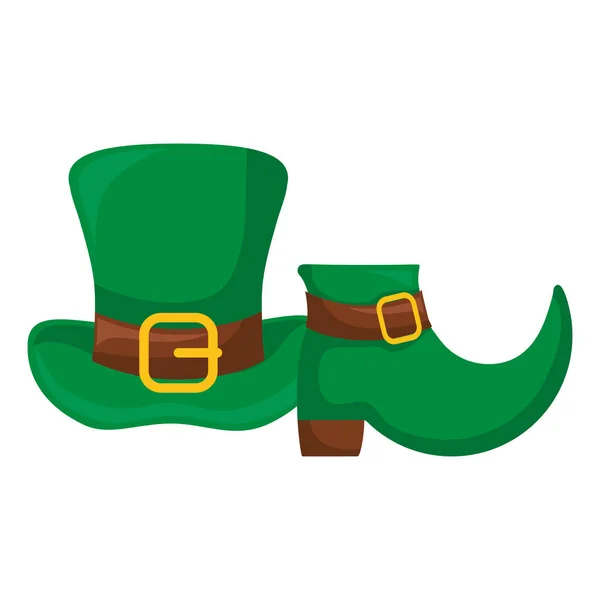 St patricks cappello leprecauno con scarpone — Vettoriale Stock