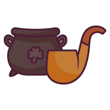 St patricks günü kartı kazan ve boru ahşap ile