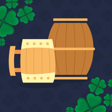 bira ahşap kavanoz ve varil ile yonca