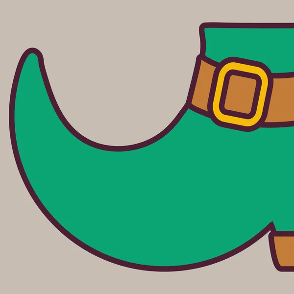 Leprechaun bota santo patrick día — Vector de stock