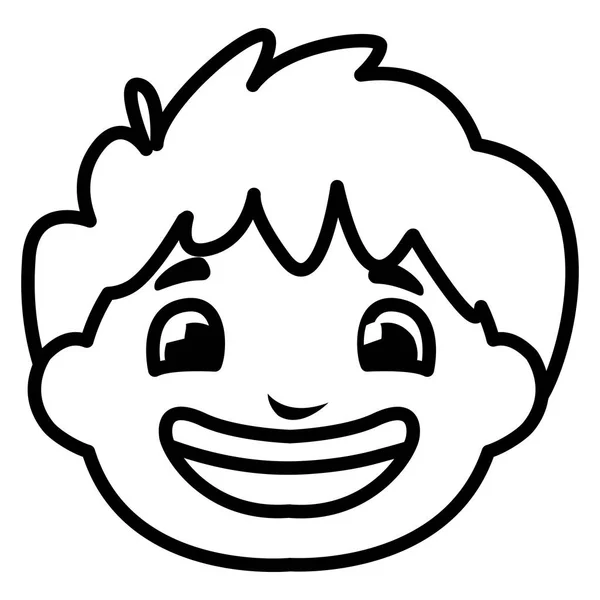 Lindo niño cabeza carácter — Vector de stock